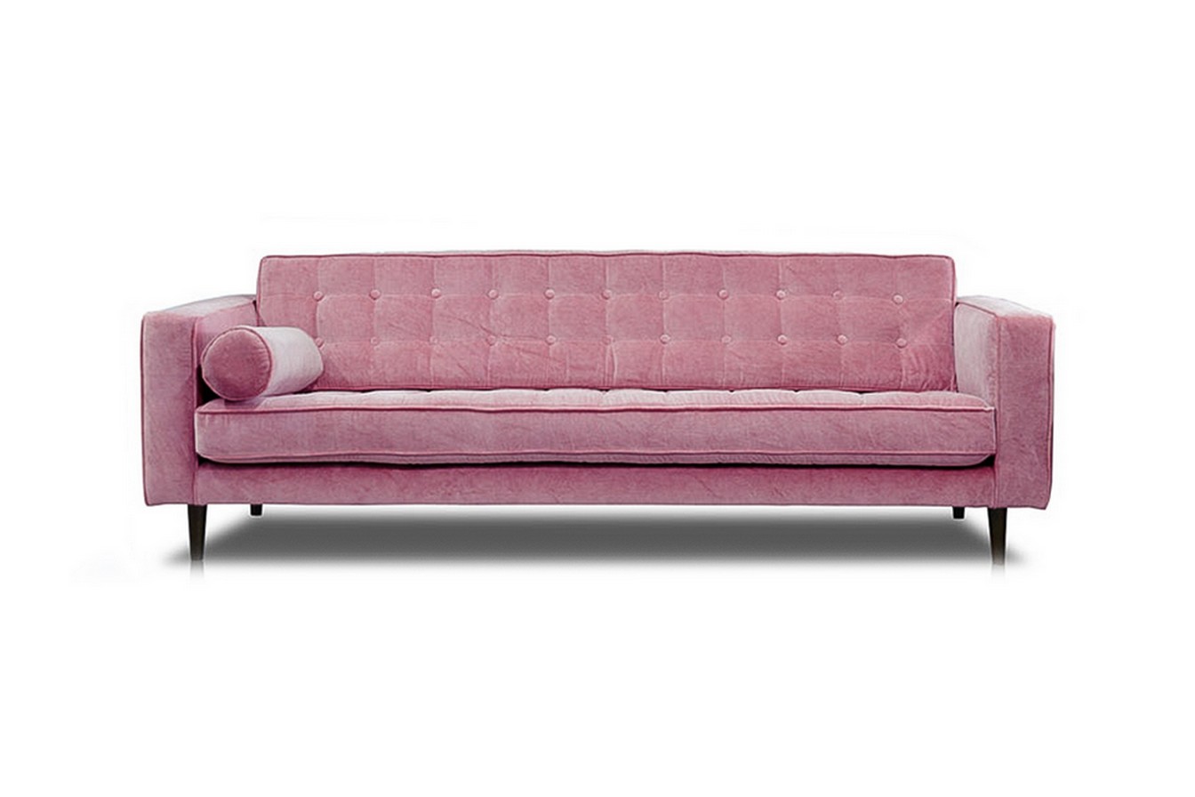 Sofa Olyvia 3 Sitzer Stoff pink 215*67*90 cm