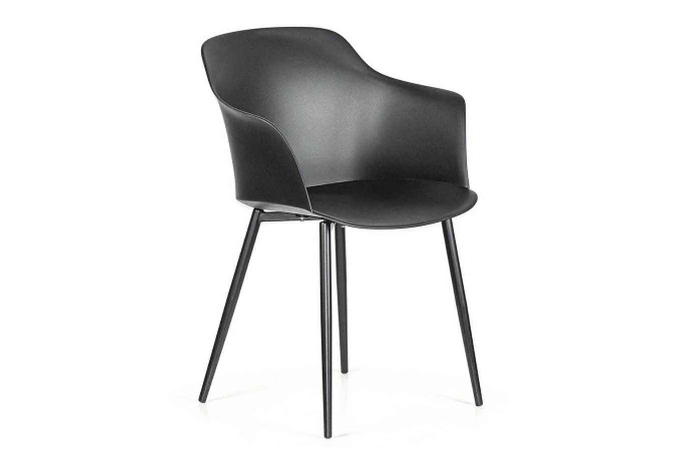 italienischer Designchair Blanchet mit Armlehne schwarz