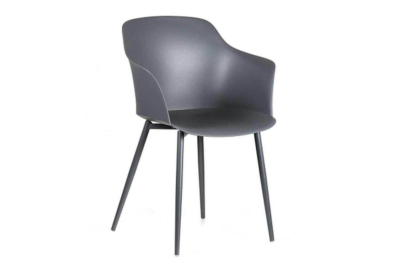 italienischer Designchair Blanchet mit Armlehne dunkelgrau