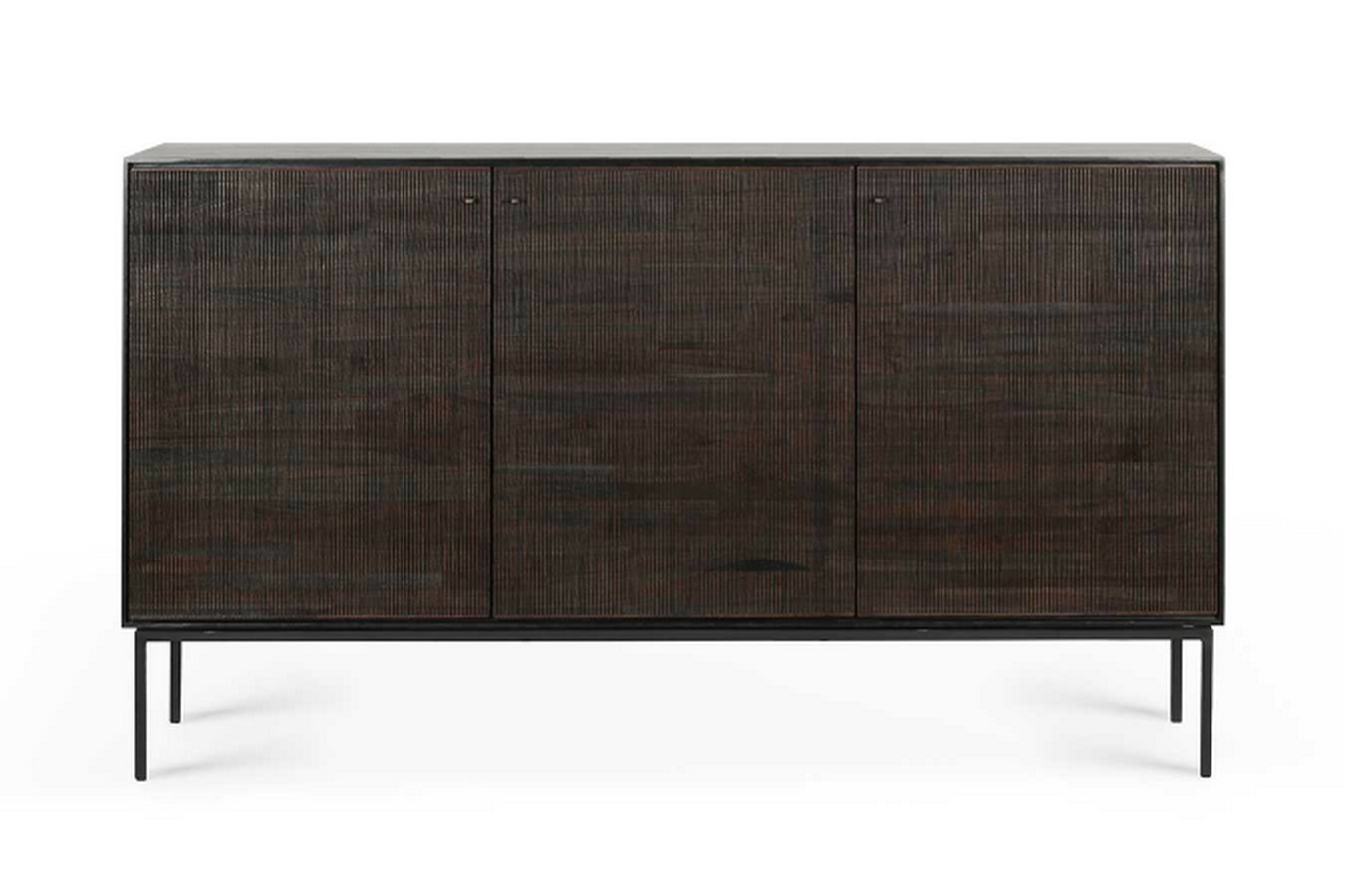 Sideboard Grooves Teak massiv B 152 cm