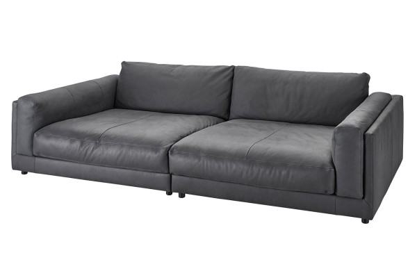 Loungesofa Ken Leder anthrazit