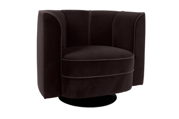 Lounge Drehsessel Flower Samt schwarz