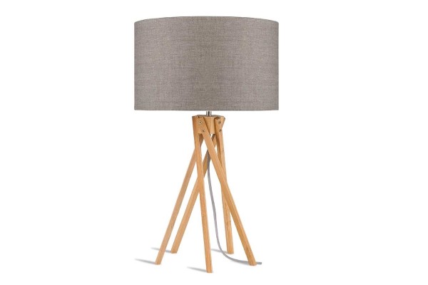 Tischlampe Kilimanjaro Bambus Textil beige