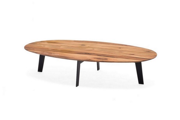 Couchtisch Massivholz Wildeiche oval