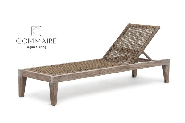 Sonnenliege Lisa rollbar Teak grau