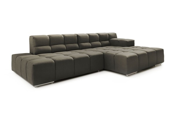 Ecksofa Cube Stoff dunkelbraun