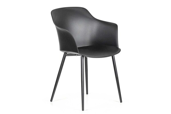 italienischer Designchair Blanchet mit Armlehne schwarz