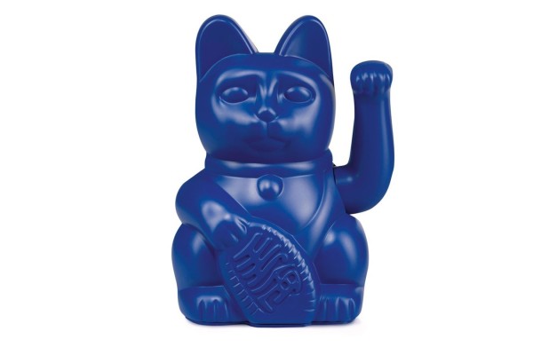 Winkekatze Lucky Cat matt dunkelblau