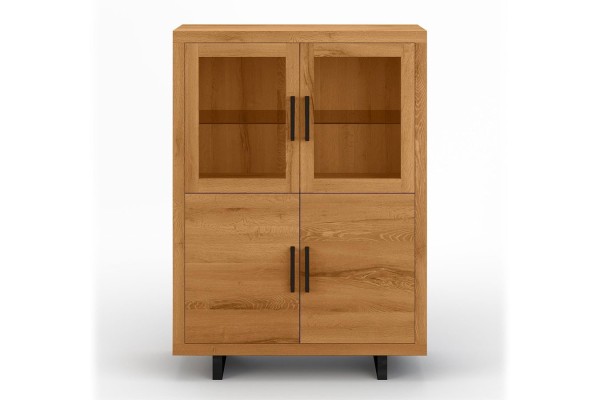 Vitrinenschrank Lucca Eiche H 180 cm