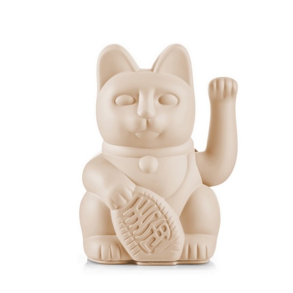 Winkekatze Lucky Cat matt beige