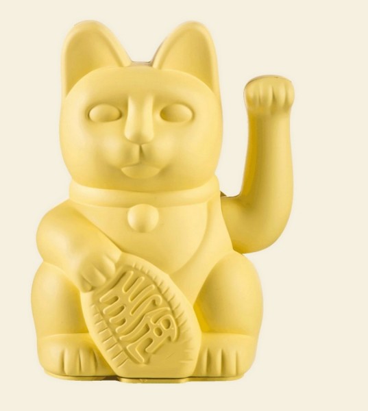 Winkekatze Lucky Cat matt gelb