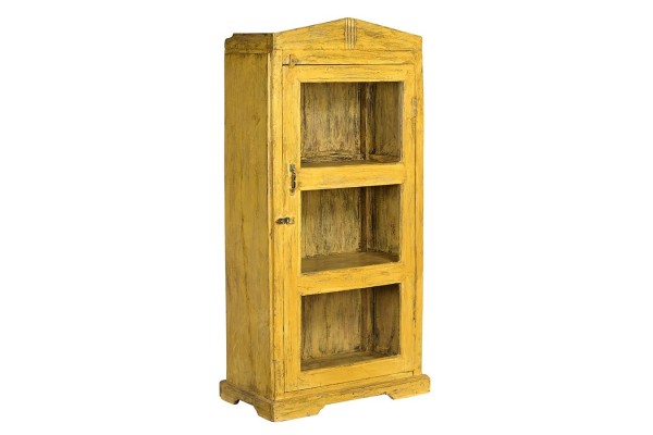 Vitrinenschrank Vintage gelb