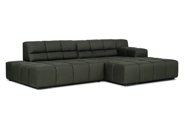 Ecksofa Cube Stoff dunkelgrün