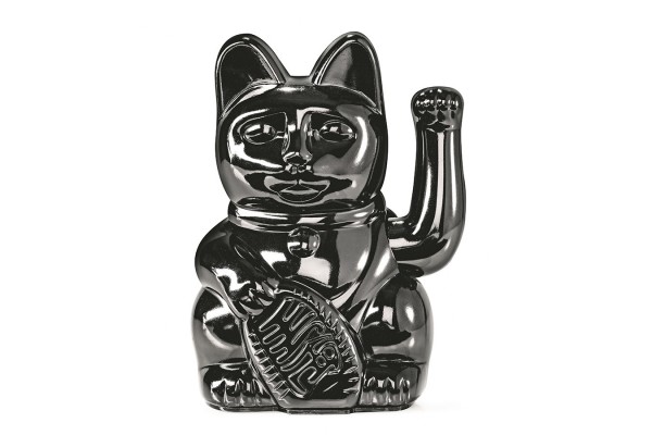 Winkekatze Lucky Cat Cosmic shiny schwarz