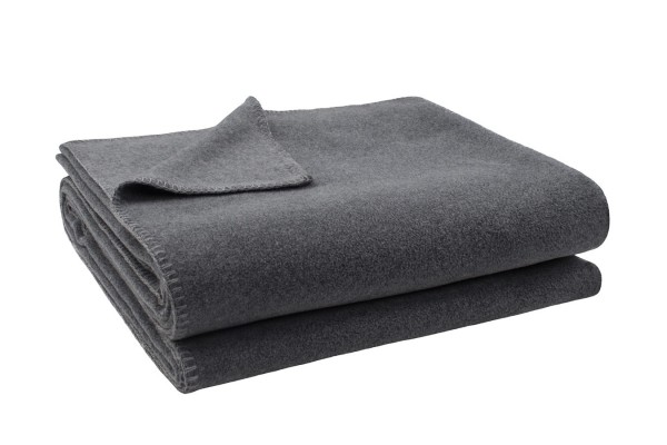 Soft-Fleece Decke 220 x 240 cm medium grau meliert