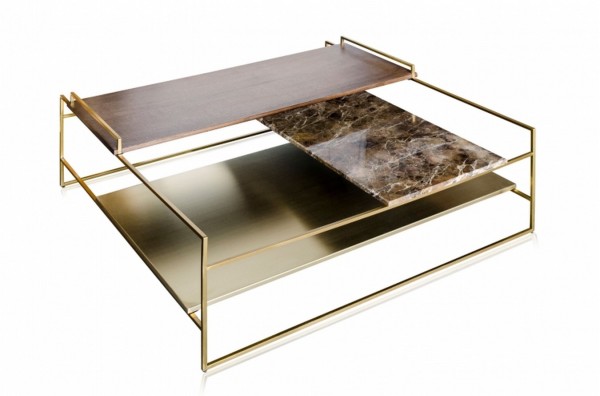 Couchtisch Architect Metall gold gross