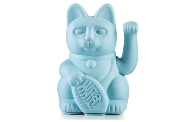 Winkekatze Lucky Cat matt hellblau