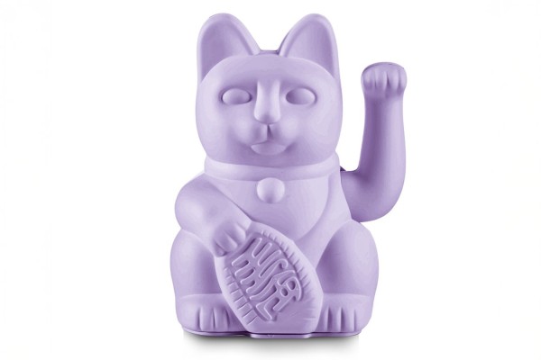 Winkekatze Lucky Cat matt violett