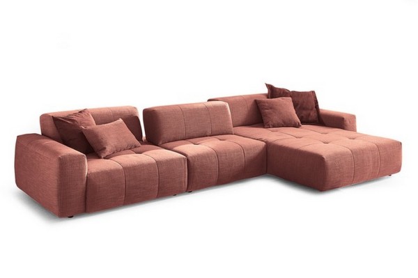 Ecksofa Paddy Stoff flamingo