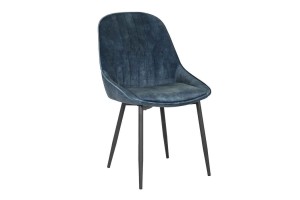 Stuhl Jul Samt Vintage blau