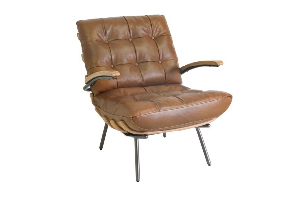 Designsessel Chester Leder braun