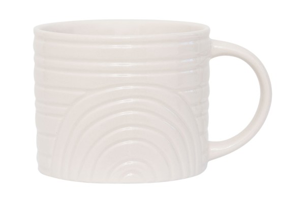 Tasse Tazza weiß gemustert D 10,5 cm