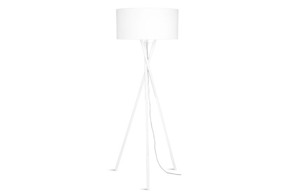 Stehlampe Hampton Metall Textil weiss