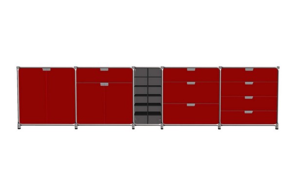 Sideboard System 180 rot B 327 cm