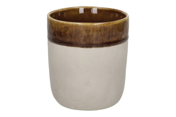 Becher Spiro braun beige D 8 cm