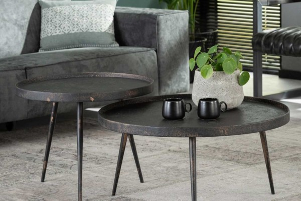 Couchtisch 2er Set Metall grau