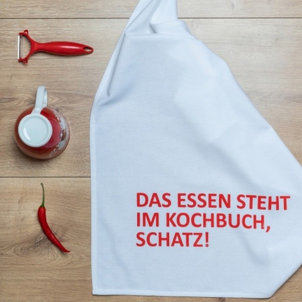 Geschirrtuch Das Essen steht__