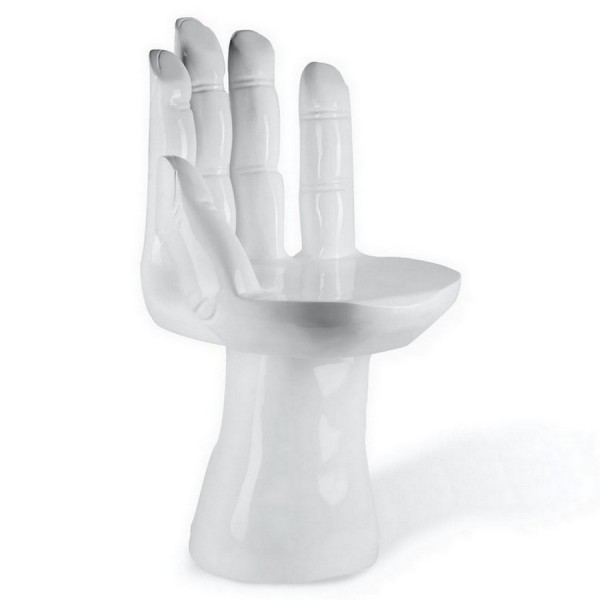 Designersessel Hand Polyester weiss