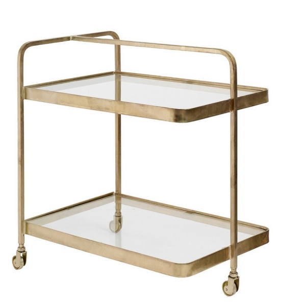 Beisteller Trolley Metall Bronze Glas 75_50_70 cm