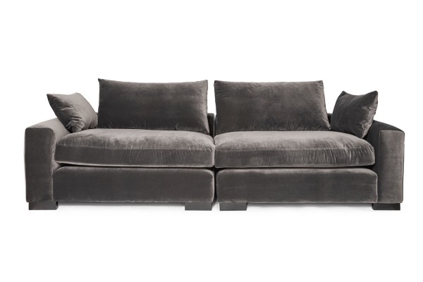 Sofa 4 Sitzer Stoff Veloursamt anthrazit