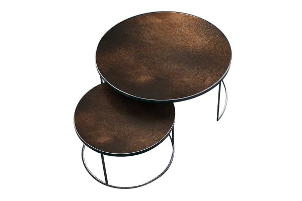 Couchtisch Set Nesting rund bronze