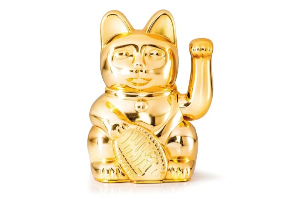 Winkekatze Lucky Cat Cosmic shiny gold