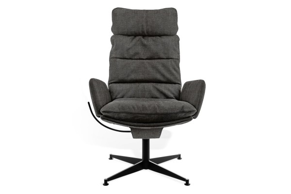 Sessel Arva Lounge Stoff grau drehbar