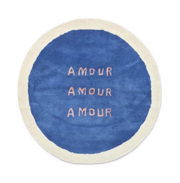 Teppich Amour rund blau