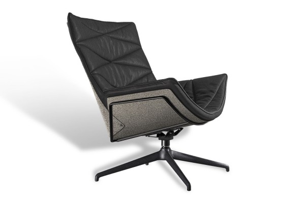 Drehsessel Nest Pure Lounge Leder anthrazit