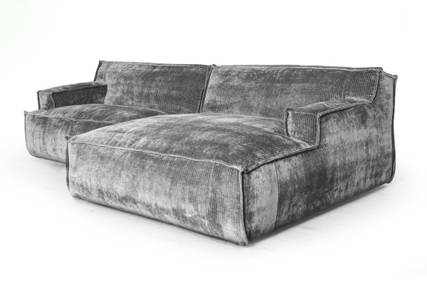 Ecksofa Plantes Cord silber 