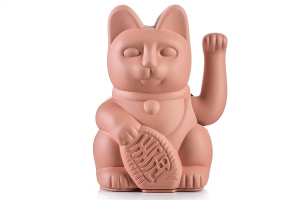 Winkekatze Lucky Cat matt rosa