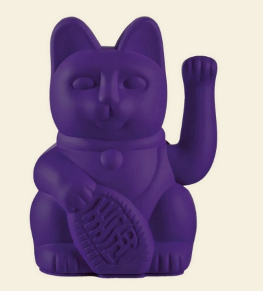 Winkekatze Lucky Cat matt violett