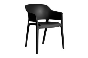 italienischer Designchair Cube mit Armlehne schwarz