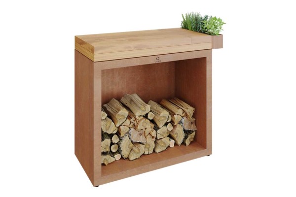 Ofyr Butcher Block Storage Corten 90 Teak